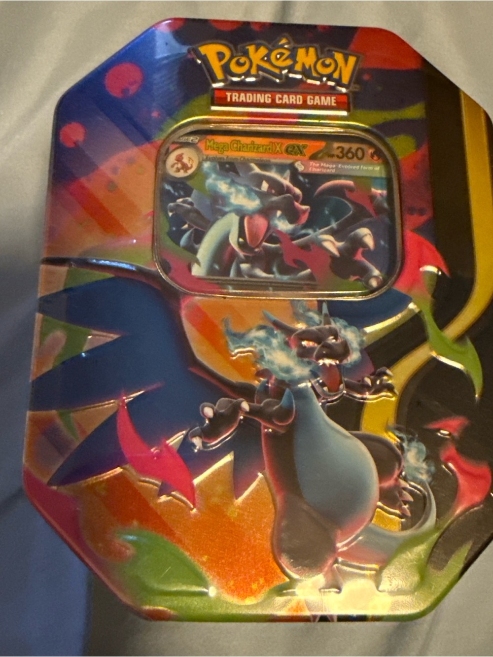 Pokémon Mega Charizard Tin Storage Box for Pokémon TCG Standard Cards